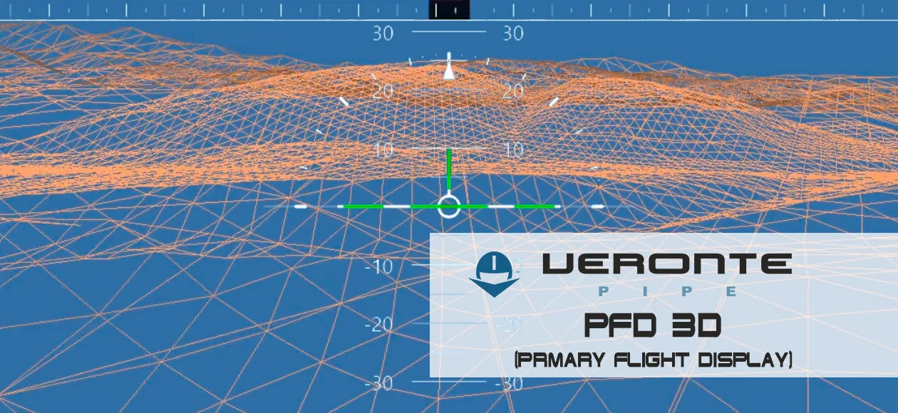 Three-dimensional primary flight display interface by Veronte.