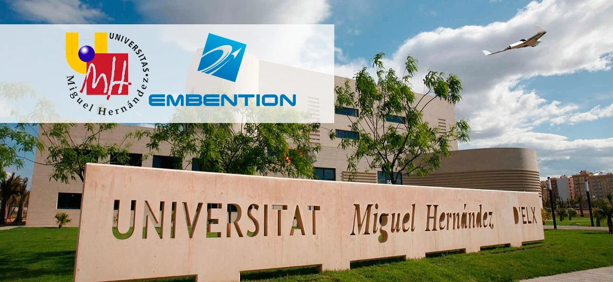Universitat Miguel Hernández campus with an Embention drone flying.