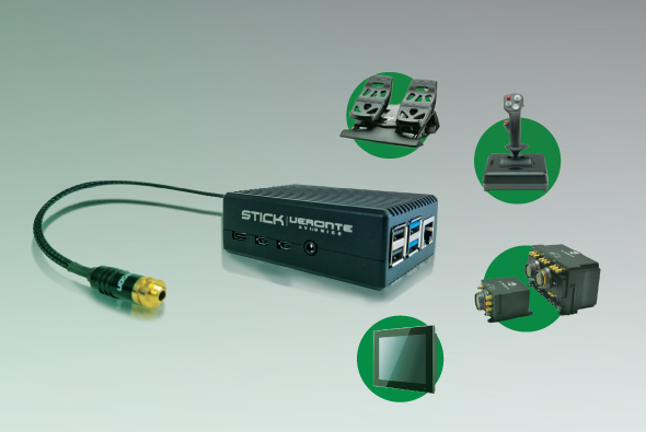 Stick, pedales, palanca, ruedas u otros