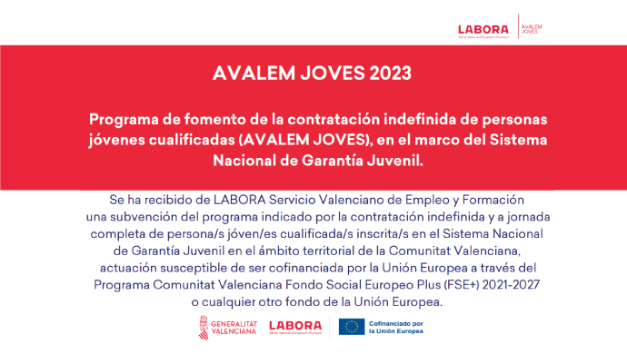 Programa de fomento de la contratación indefinida de personas jóvenes cualificadas (AVALEM JOVES), en el marco del Sistema Nacional de Garantía Juvenil